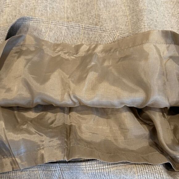 AKRIS PUNTO Wool Midi Dress Sleeveless Tan Plaid Check Back Zip Size 12 - Picture 8 of 14